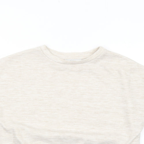 Papaya Womens Beige Viscose Basic T-Shirt Size S Round Neck