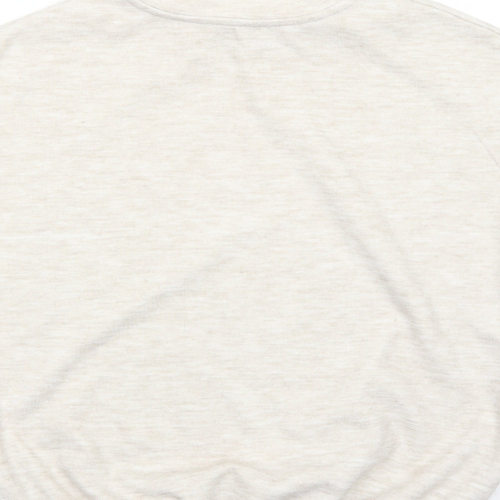 Papaya Womens Beige Viscose Basic T-Shirt Size S Round Neck