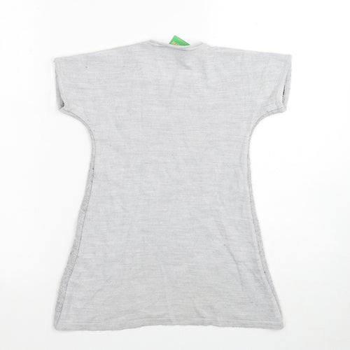John Lewis Girls Grey Round Neck Acrylic Pullover Jumper Size 5 Years Pullover - Badger