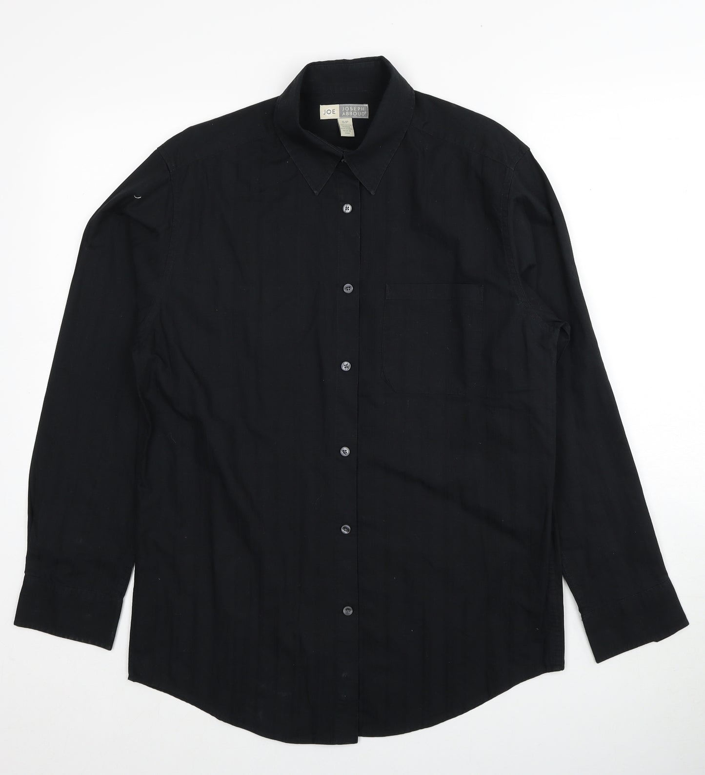 Joseph Abboud Mens Black Cotton Dress Shirt Size S Collared Button