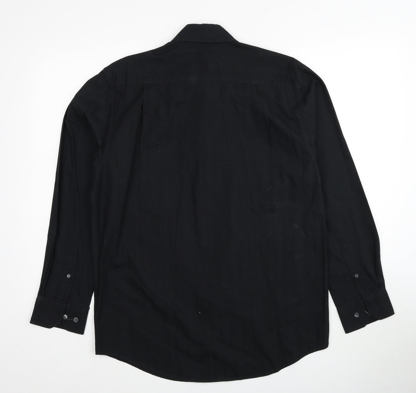Joseph Abboud Mens Black Cotton Dress Shirt Size S Collared Button