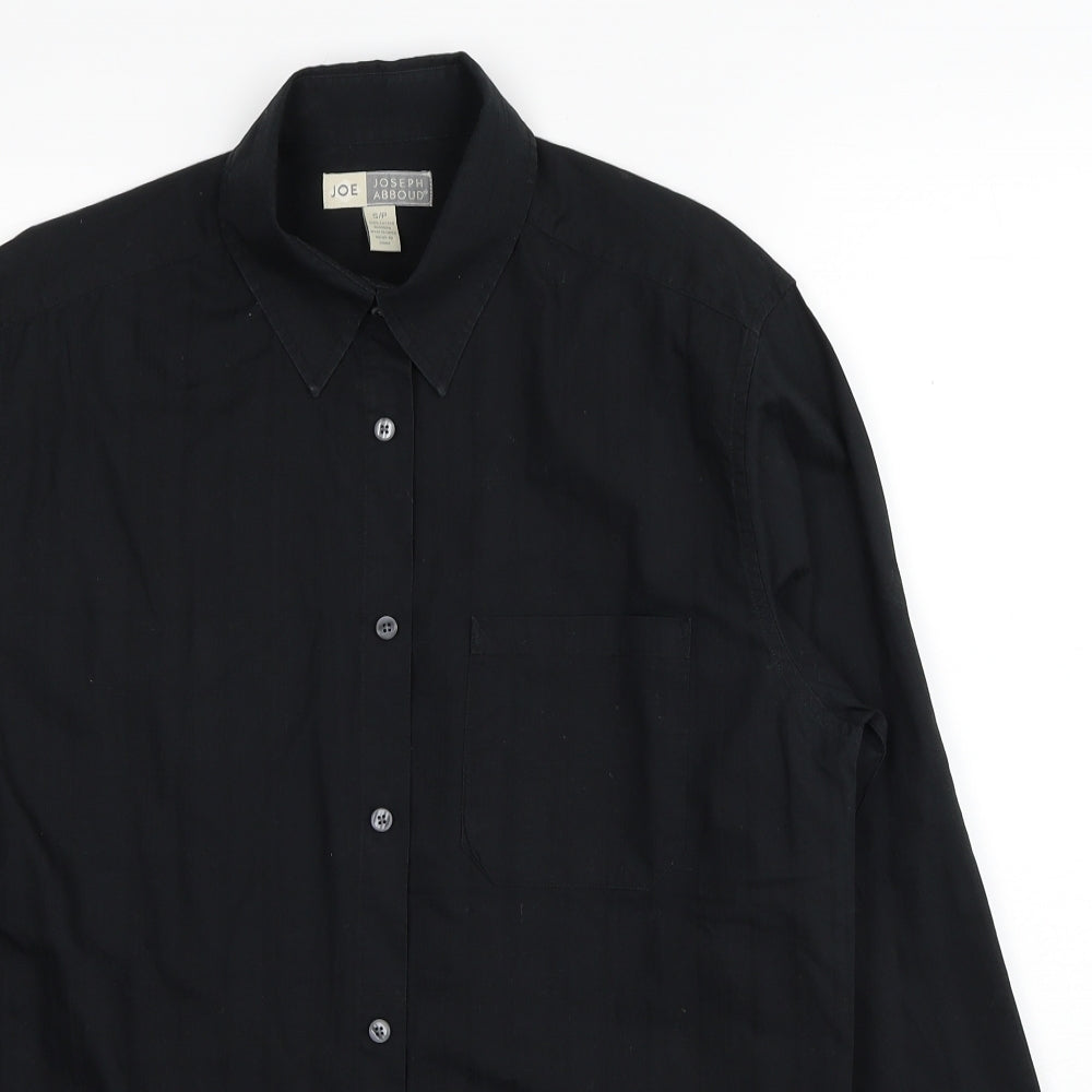 Joseph Abboud Mens Black Cotton Dress Shirt Size S Collared Button