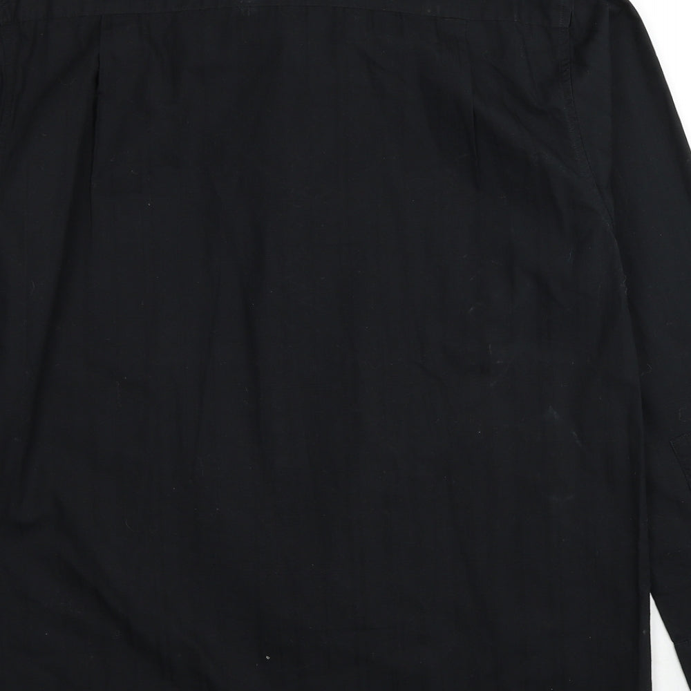 Joseph Abboud Mens Black Cotton Dress Shirt Size S Collared Button