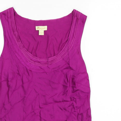 Monsoon Womens Purple Viscose Basic Tank Size 12 Round Neck