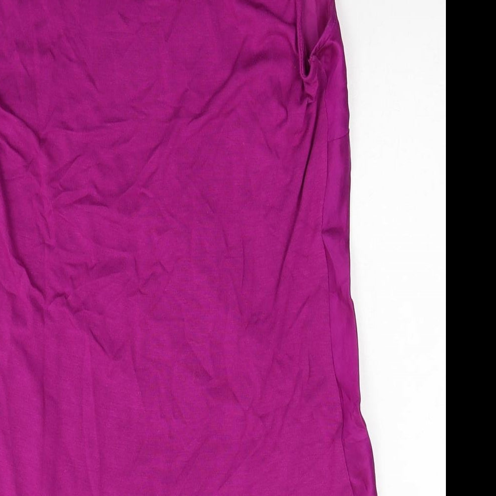 Monsoon Womens Purple Viscose Basic Tank Size 12 Round Neck