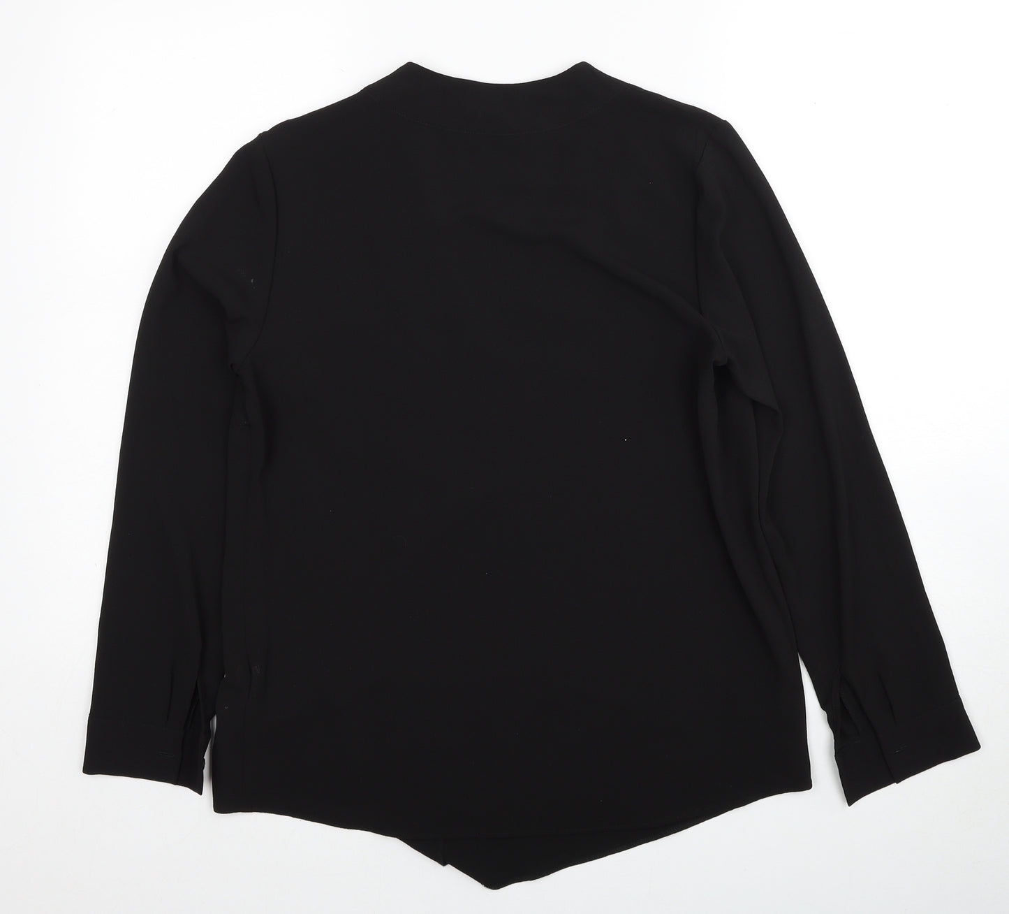 Sparkle & Fade Womens Black Polyester Basic Blouse Size S V-Neck