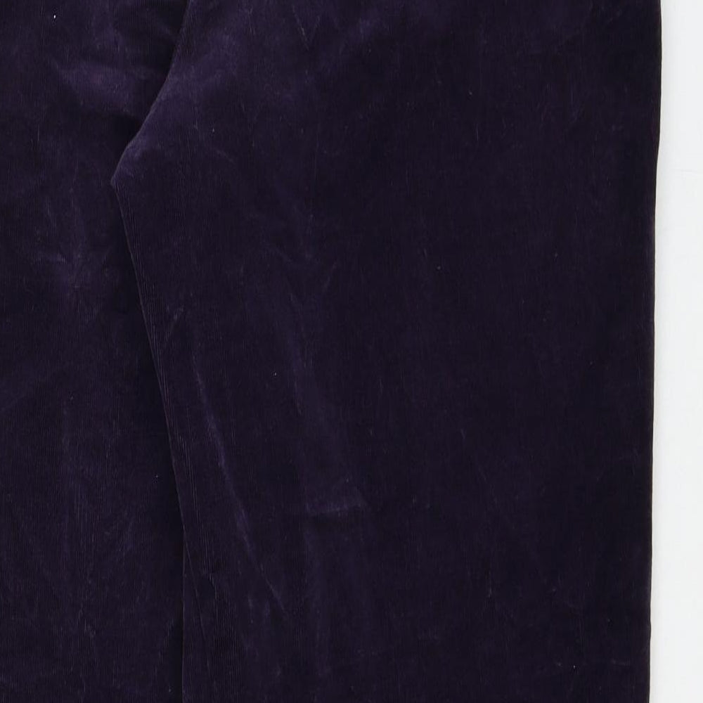Marks and Spencer Womens Purple Cotton Trousers Size 14 Regular