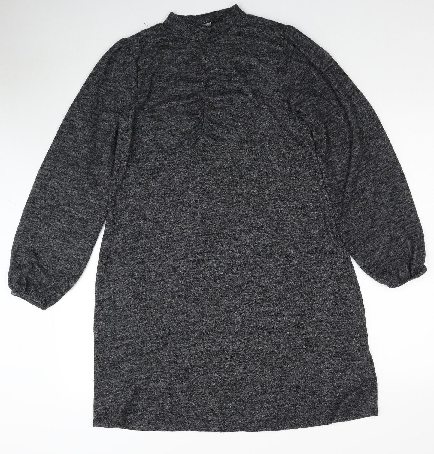 George Womens Grey Viscose Jumper Dress Size 12 Mock Neck Pullover