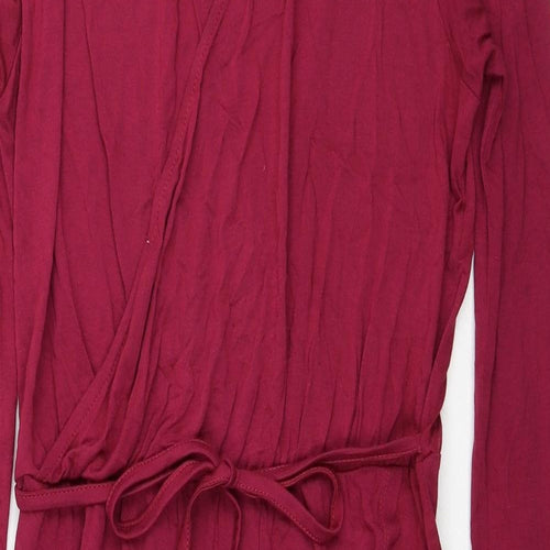 F&F Womens Red Viscose A-Line Size 8 V-Neck Pullover