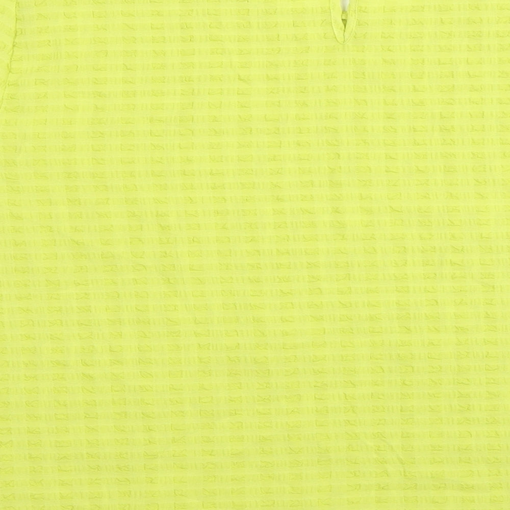 Marks and Spencer Womens Yellow Polyester Basic Blouse Size 24 Round Neck
