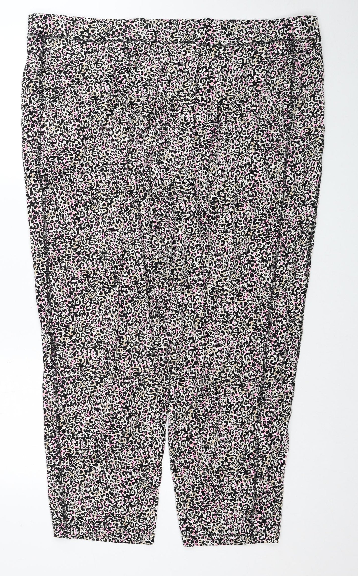 Marks and Spencer Womens Multicoloured Animal Print Viscose Trousers Size 22 Regular - Leopard Pattern