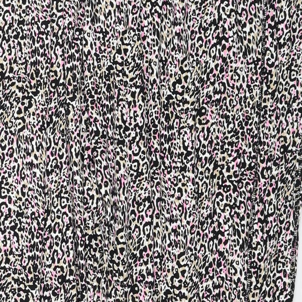 Marks and Spencer Womens Multicoloured Animal Print Viscose Trousers Size 22 Regular - Leopard Pattern