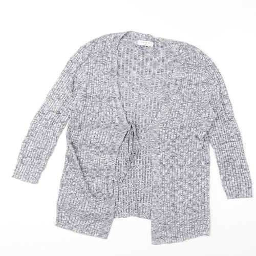 Papaya Womens Grey V-Neck Viscose Cardigan Jumper Size 12 - Tie Front
