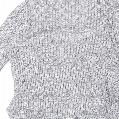 Papaya Womens Grey V-Neck Viscose Cardigan Jumper Size 12 - Tie Front