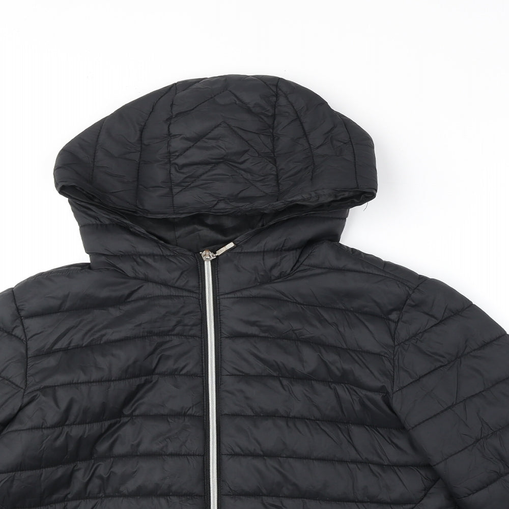 New Look Girls Black Quilted Jacket Size 12-13 Years Zip