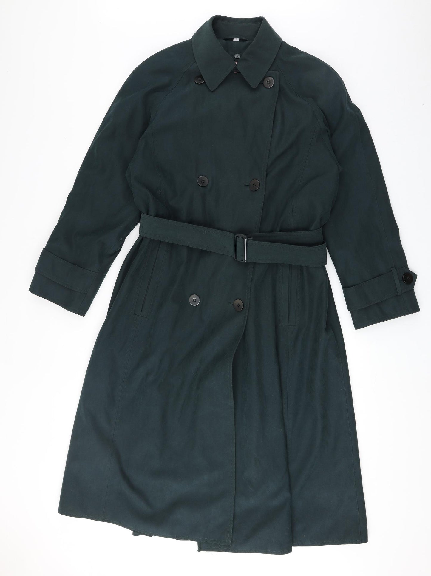 Cloud Nine Womens Green Trench Coat Coat Size S Button