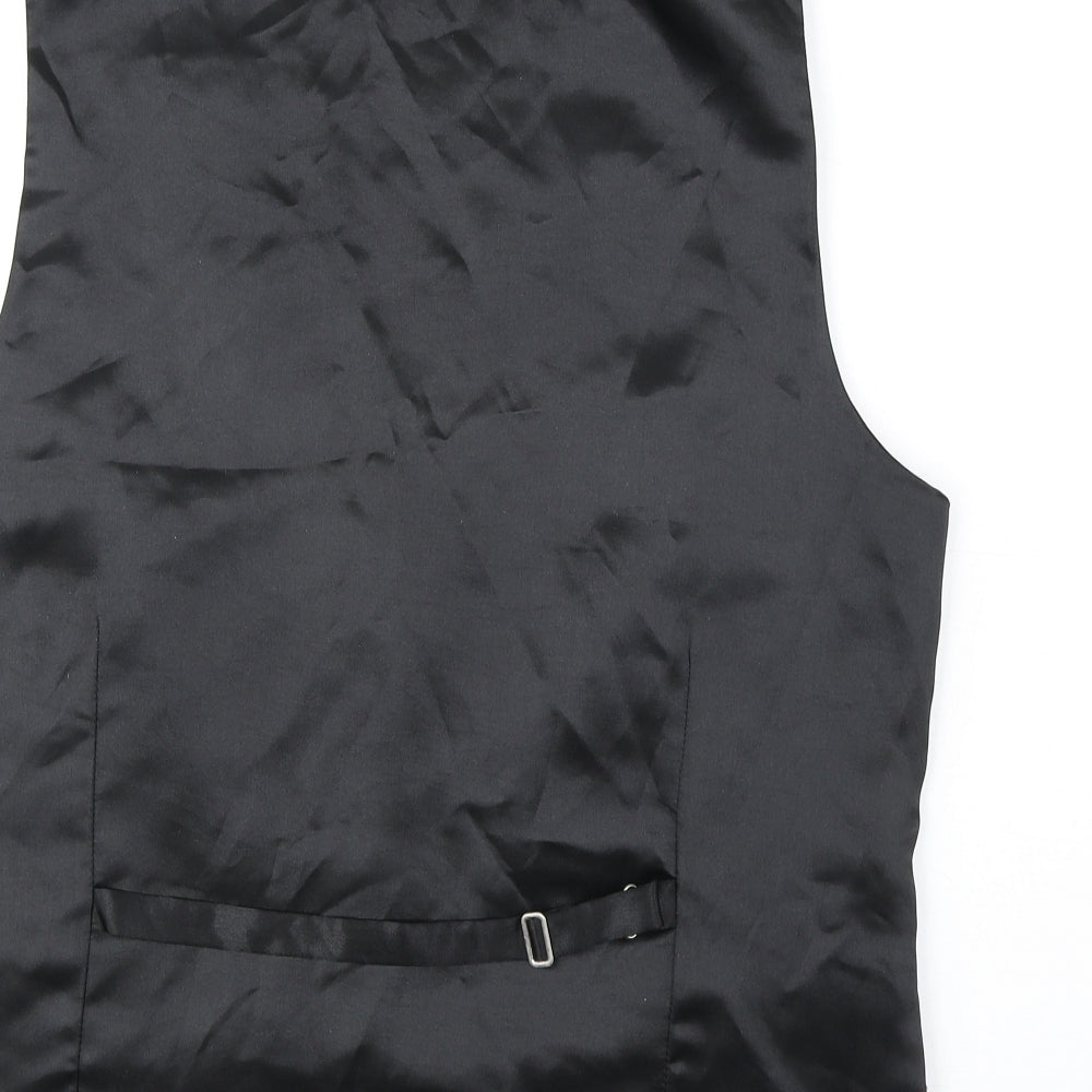 Taylor & Wright Mens Black Geometric Polyester Jacket Suit Waistcoat Size L Regular