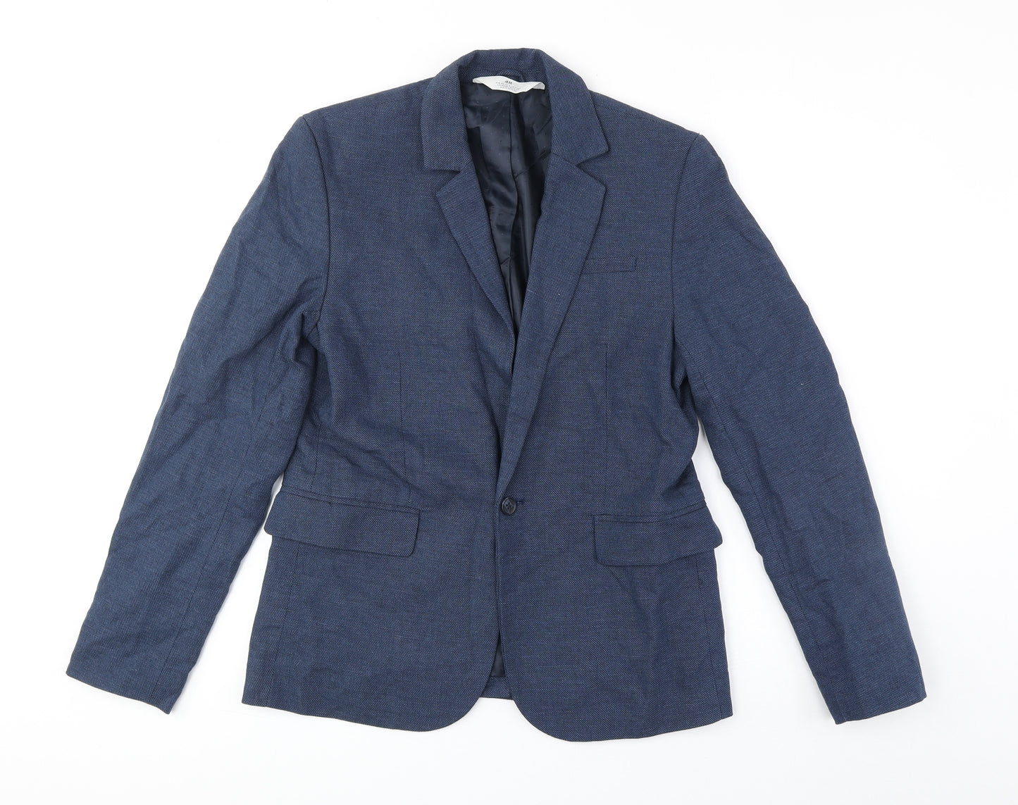 H&M Boys Blue Jacket Blazer Size 12-13 Years Button