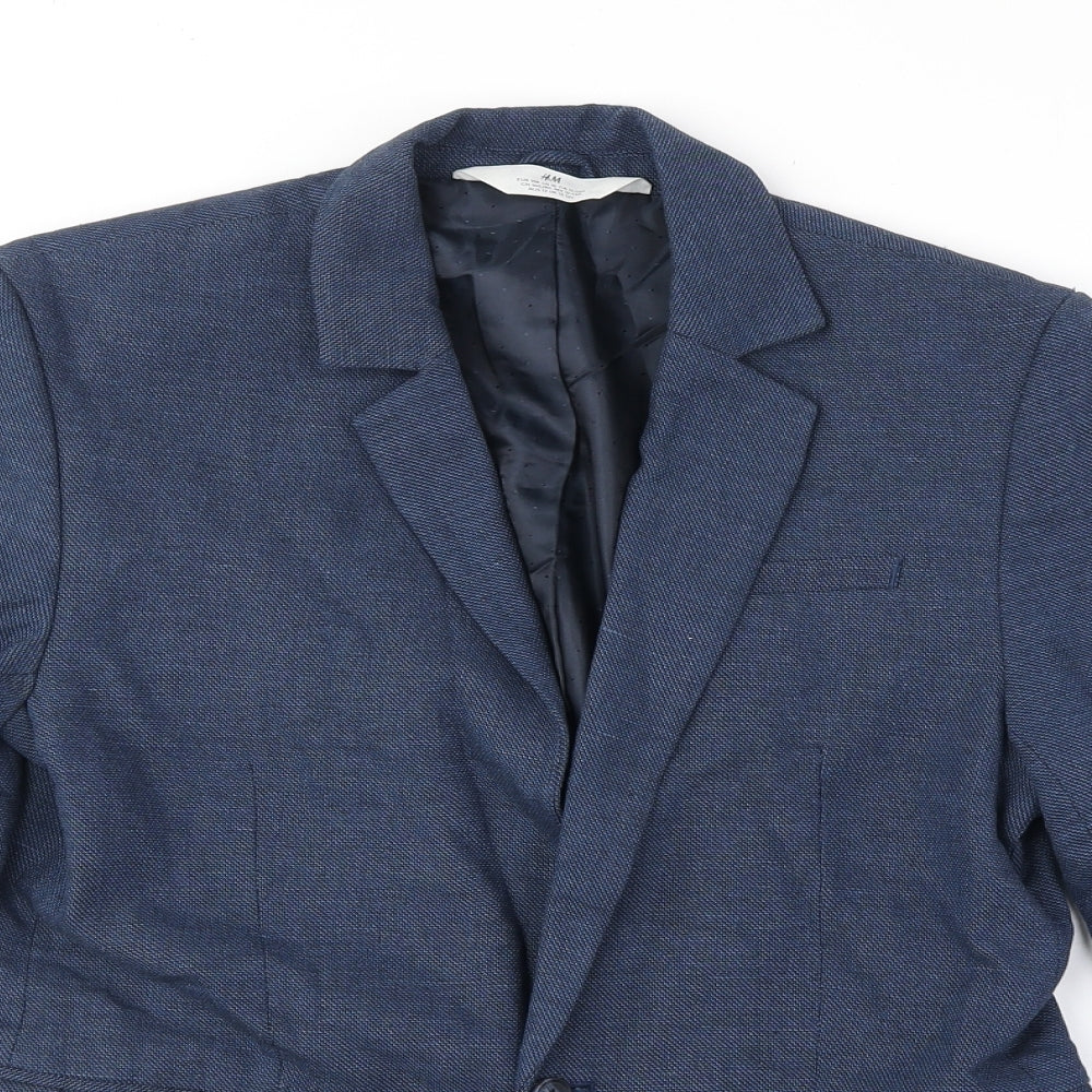 H&M Boys Blue Jacket Blazer Size 12-13 Years Button