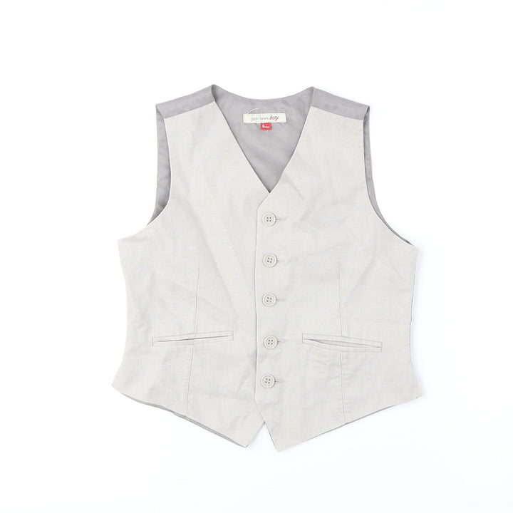 John Lewis Boys Grey Jacket Waistcoat Size 6 Years Button