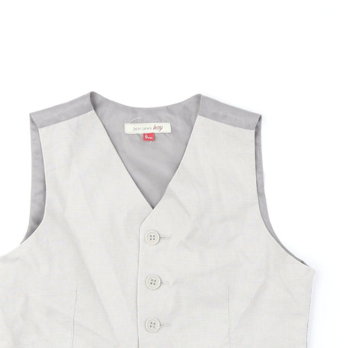 John Lewis Boys Grey Jacket Waistcoat Size 6 Years Button