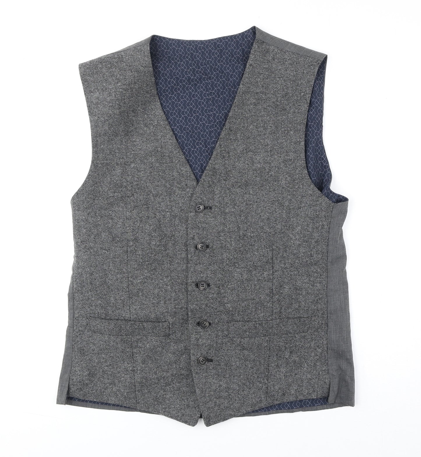 Limehaus Mens Grey Polyester Jacket Suit Waistcoat One Size Regular