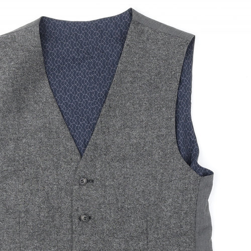 Limehaus Mens Grey Polyester Jacket Suit Waistcoat One Size Regular