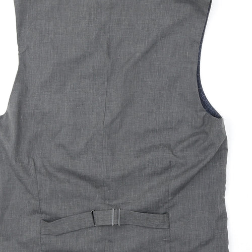 Limehaus Mens Grey Polyester Jacket Suit Waistcoat One Size Regular