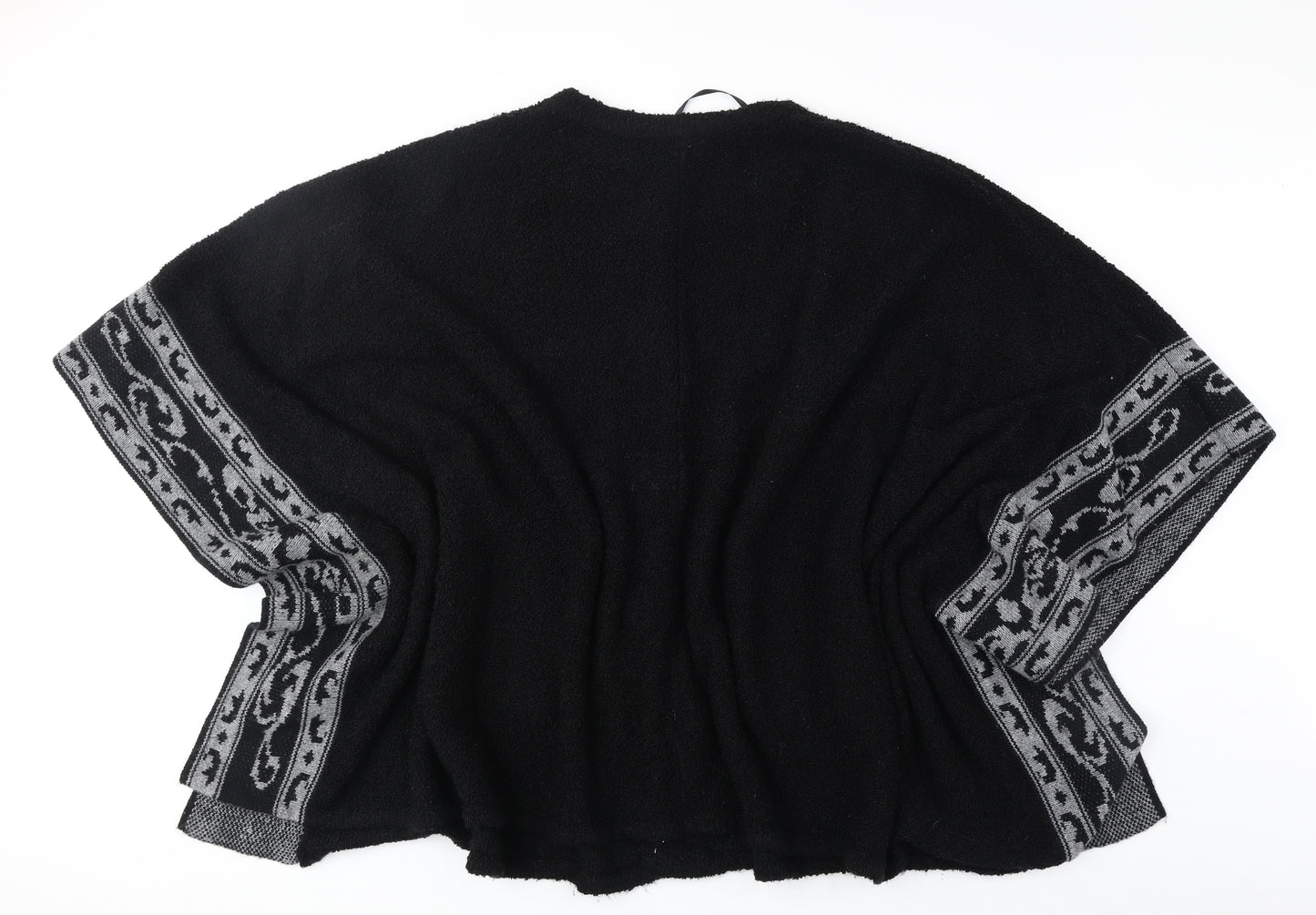 Roman Womens Black Round Neck Acrylic Cardigan Jumper One Size