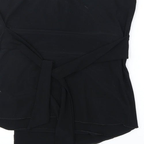 Preworn Womens Black Polyester Basic Tank Size 14 Off the Shoulder