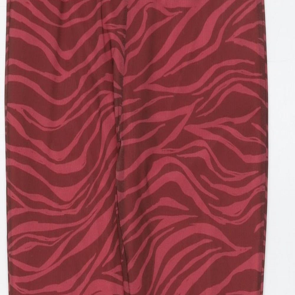 Candy Couture Girls Red Animal Print Polyester Jogger Trousers Size 12 Years Regular Pullover