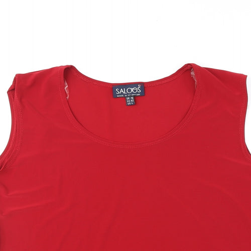 Saloos Womens Red Polyester Basic Tank Size 16 Round Neck