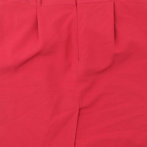 Papaya Womens Red Polyester A-Line Skirt Size 8 Zip