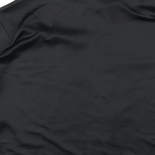 ASOS Womens Black Polyester Basic Button-Up Size 10 Collared