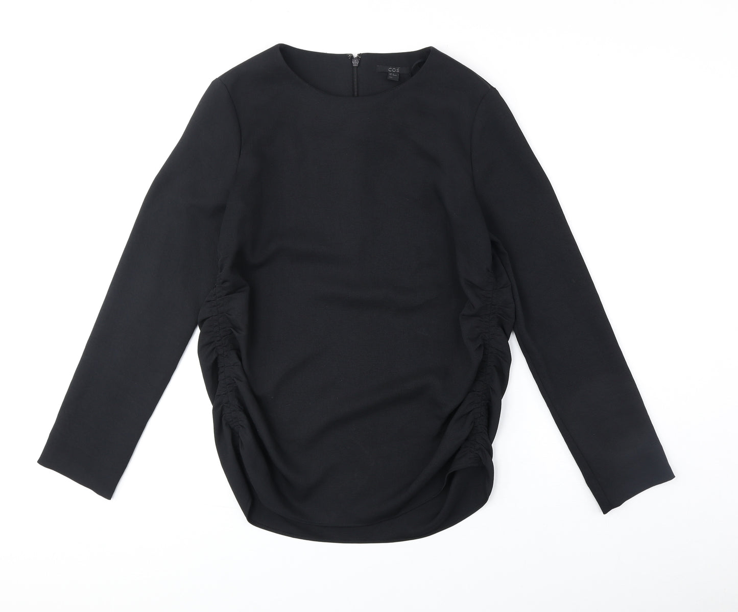 COS Womens Black Polyester A-Line Size 8 Round Neck Zip
