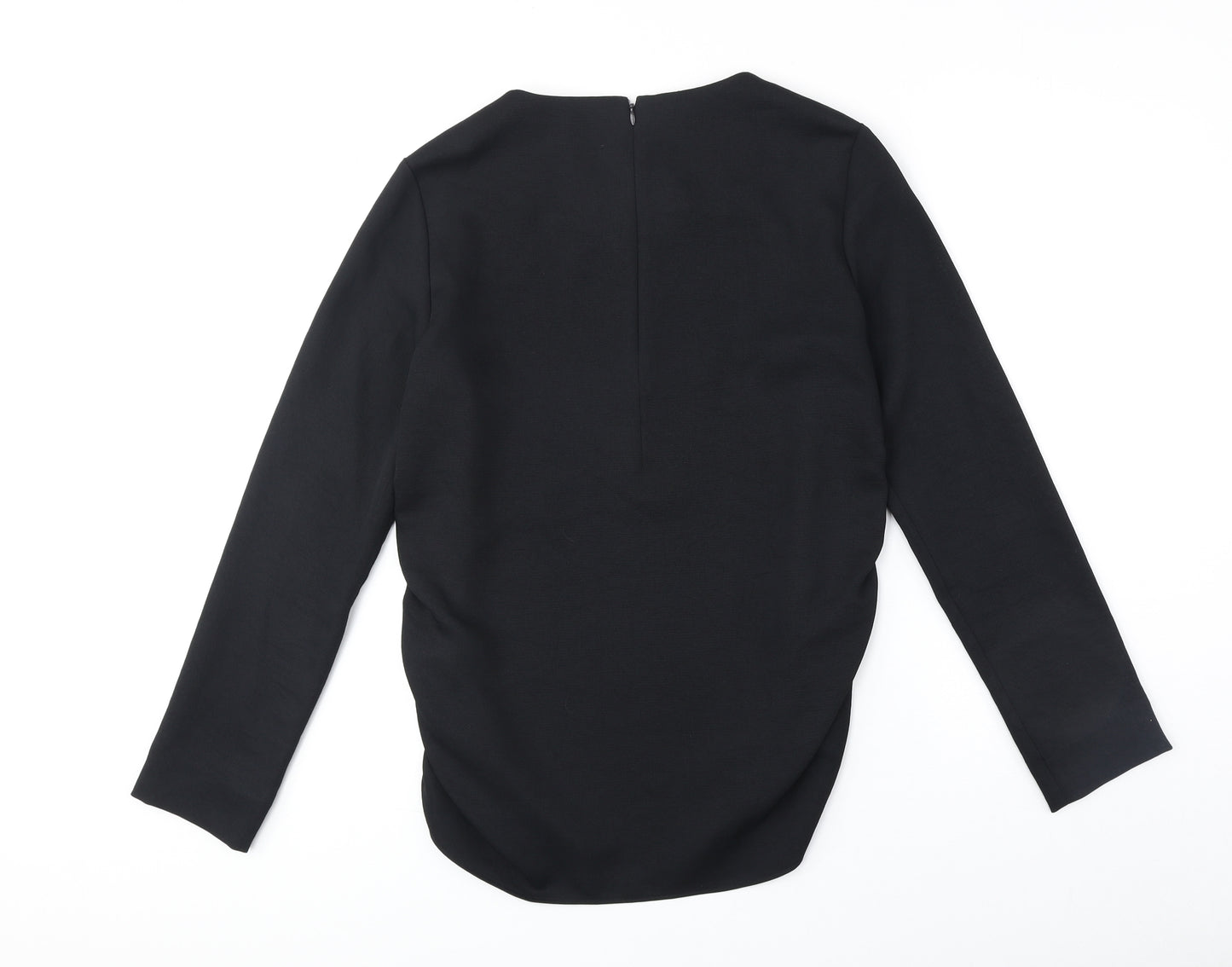 COS Womens Black Polyester A-Line Size 8 Round Neck Zip