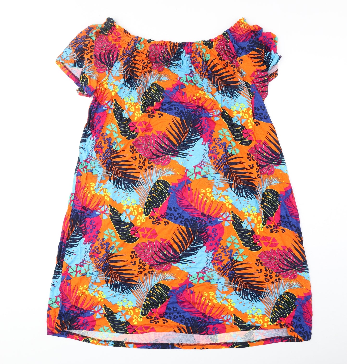 George Womens Multicoloured Floral Polyester A-Line Size L Off the Shoulder Pullover - Bardot
