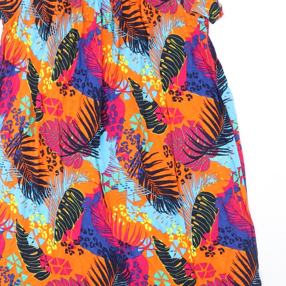 George Womens Multicoloured Floral Polyester A-Line Size L Off the Shoulder Pullover - Bardot