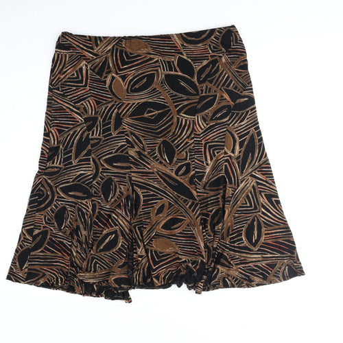 CC Womens Brown Geometric Polyester Swing Skirt Size XL