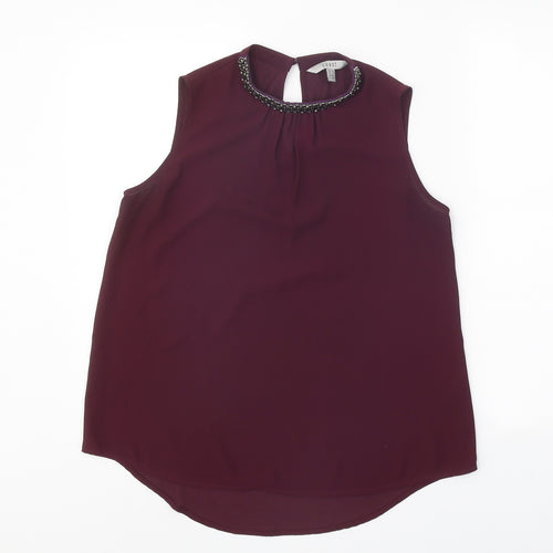 Coast Womens Red Polyester Basic Tank Size 8 Round Neck