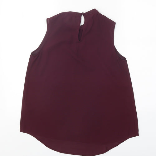 Coast Womens Red Polyester Basic Tank Size 8 Round Neck