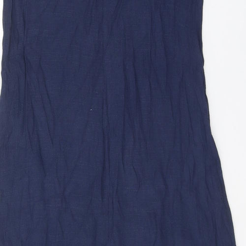 Izabel Womens Blue Polyester A-Line Size 8 Scoop Neck Pullover