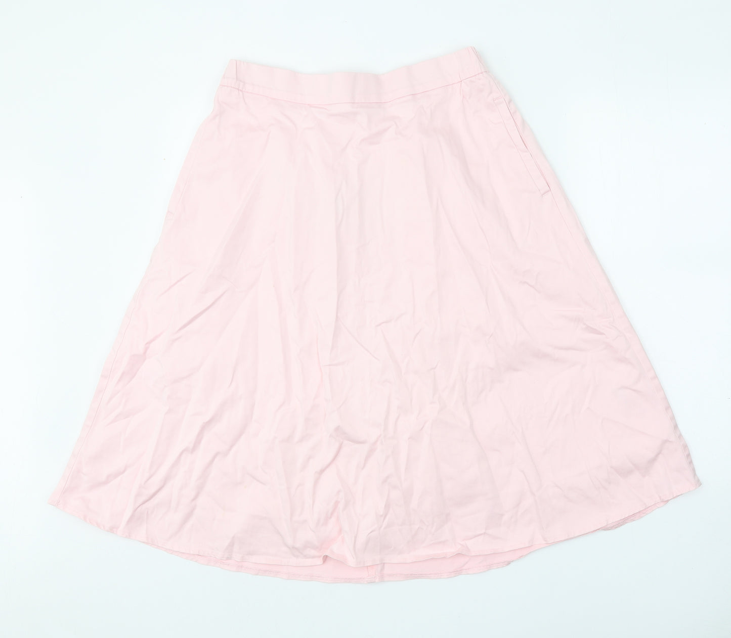 Classic Womens Pink Cotton Swing Skirt Size 12