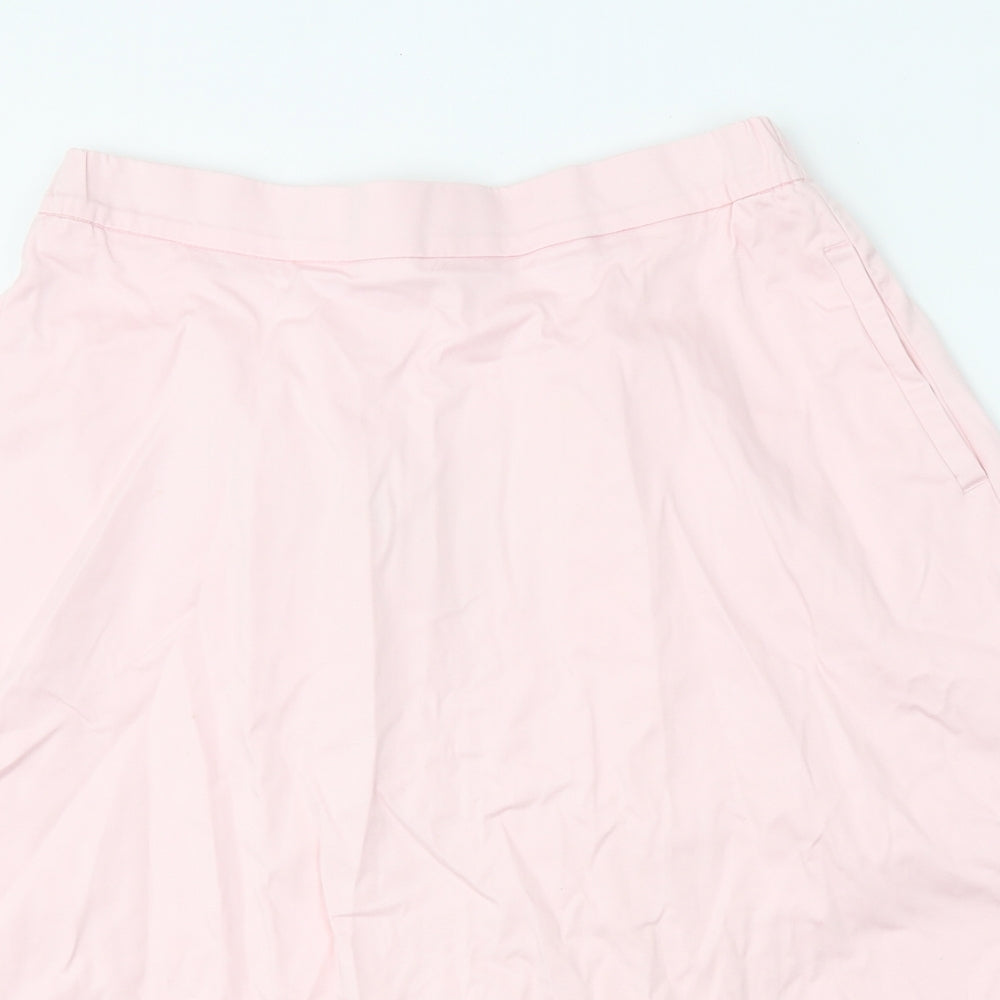 Classic Womens Pink Cotton Swing Skirt Size 12