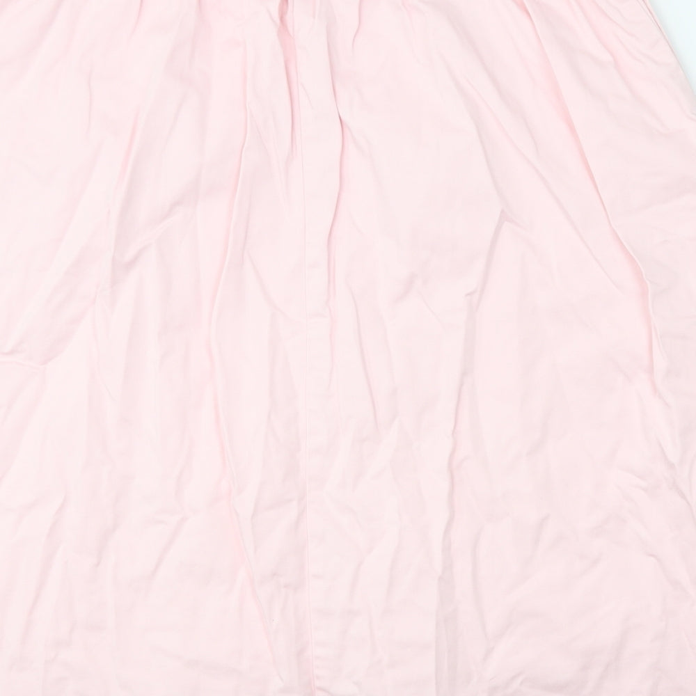 Classic Womens Pink Cotton Swing Skirt Size 12