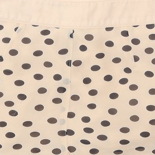 Divided Womens Beige Polka Dot Polyester Basic Shorts Size 6 Regular Zip