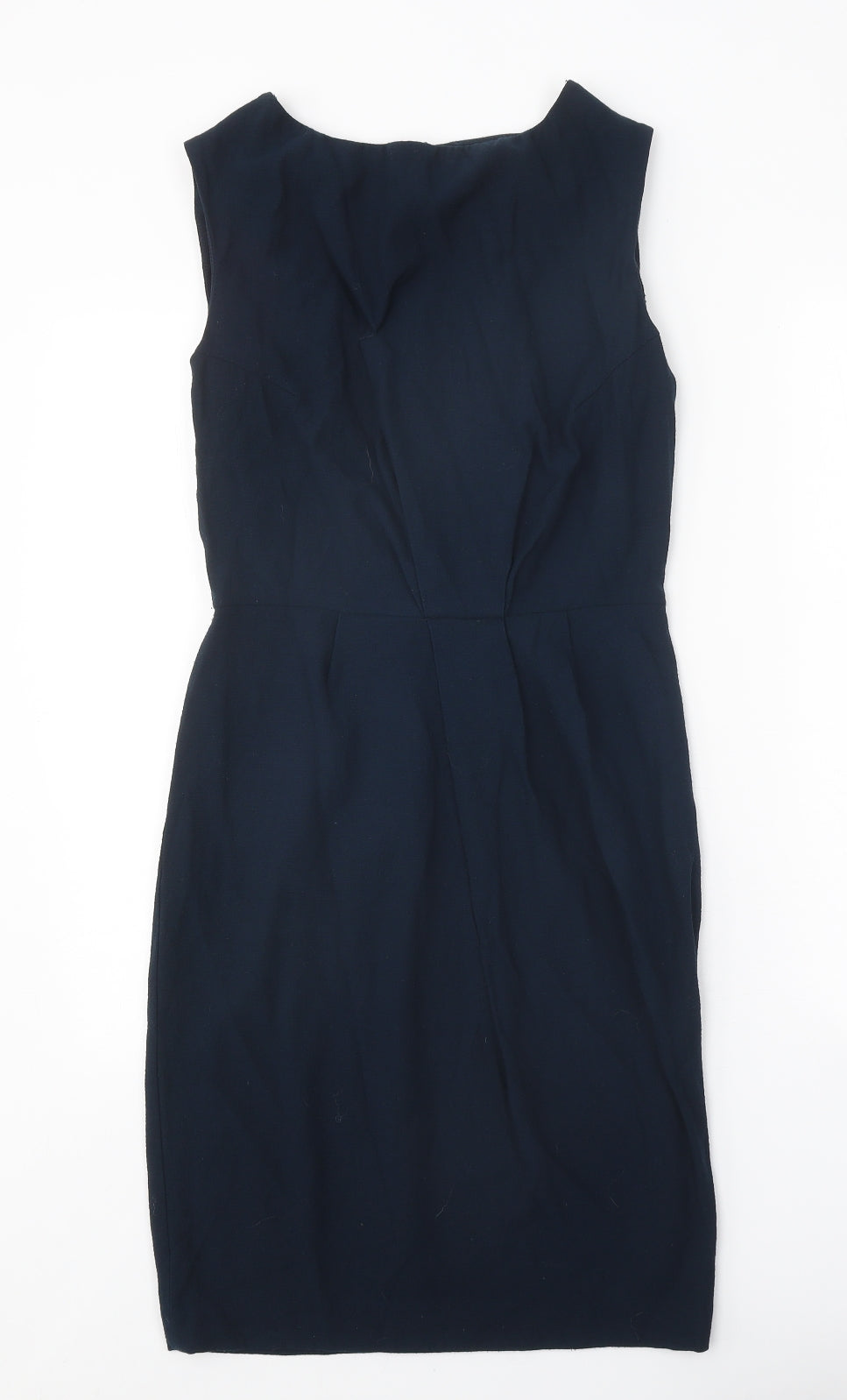 Zara Womens Blue Polyester A-Line Size S Round Neck Zip