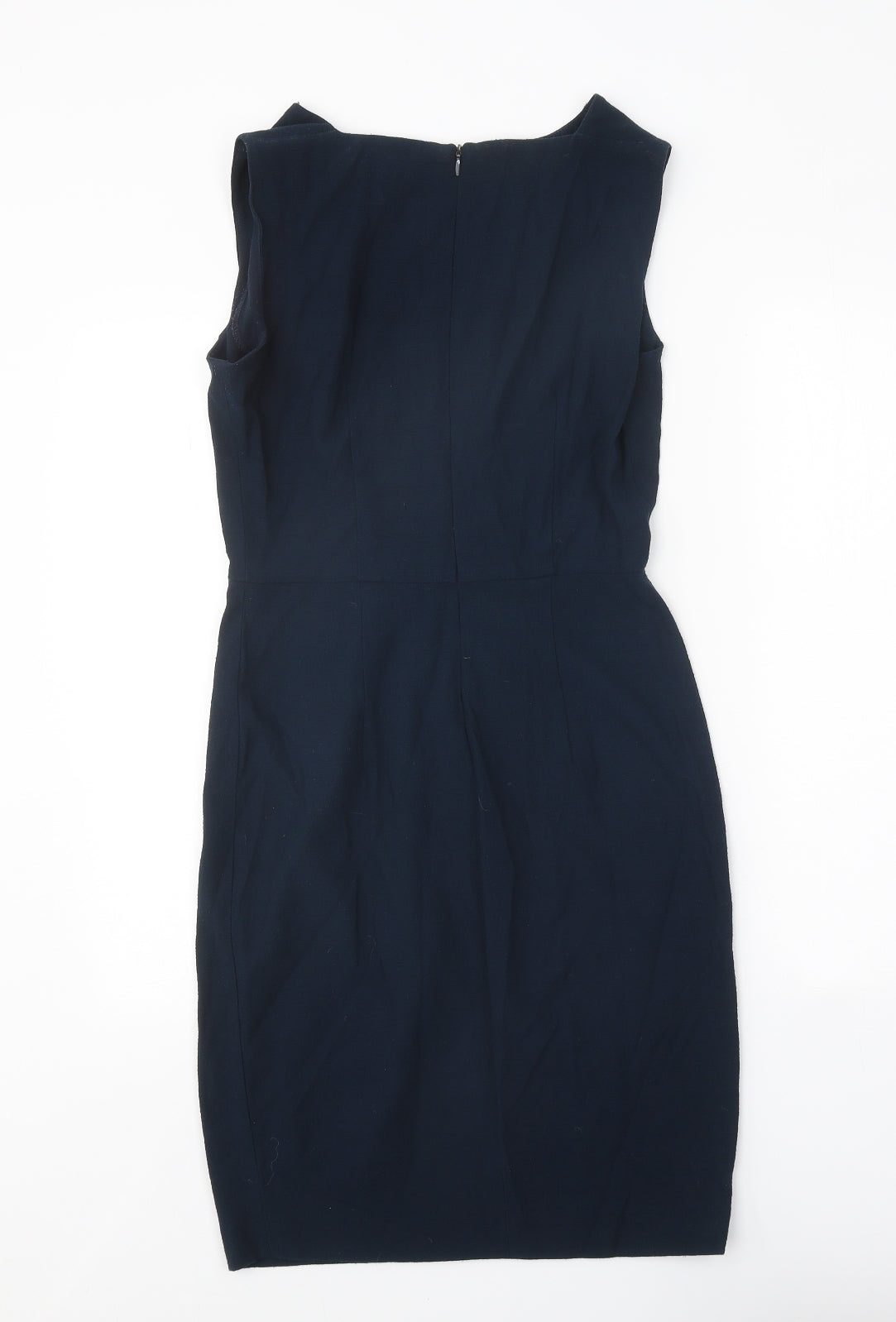 Zara Womens Blue Polyester A-Line Size S Round Neck Zip