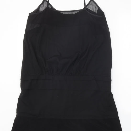 Preworn Womens Black Polyester Tank Dress Size XS Round Neck Pullover