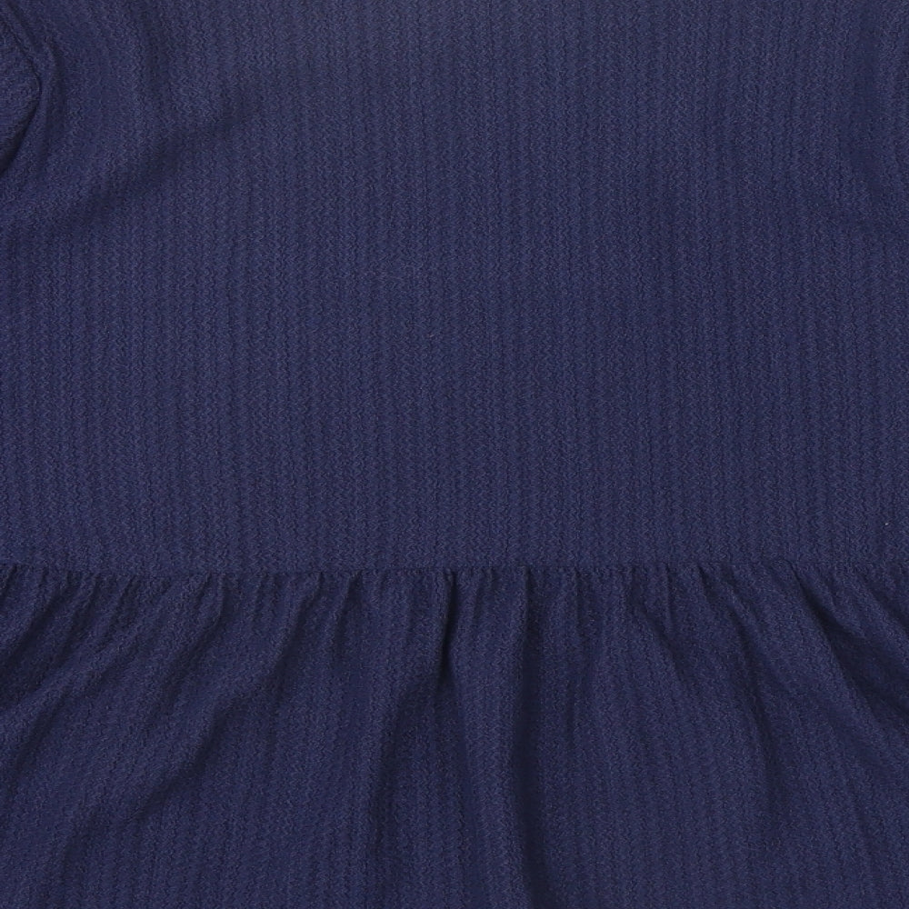 Peacocks Womens Blue Polyester Basic Blouse Size 12 Scoop Neck - Smock